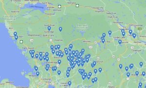 an image showing lakes across central Ontario that are participating in the Love Your Lake programme